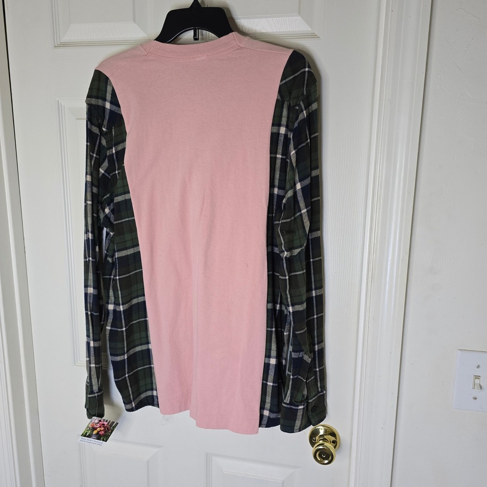 Upcycled Apples &‎ Spice t-shirt plaid flannel OS - Picture 4 of 4